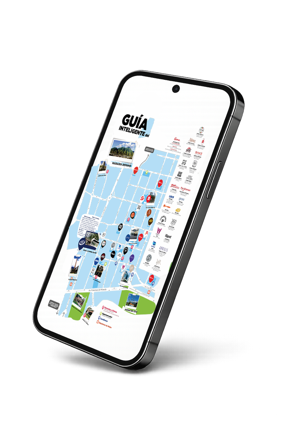 Vista del mapa en el teléfono